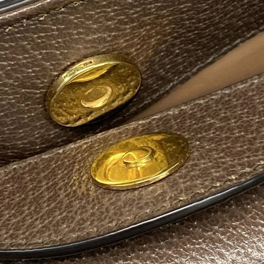 GUCCI Diana Jumbo GG Small Tote Bag 660195 Beige Dark Brown Jacquard Leather - Picture 11 of 15